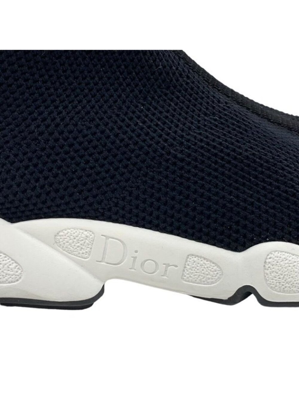 Christian Dior Sneakers Socks Shoes Logo Fabric Black - Picture 9 of 11